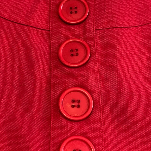 Women’s Red Linen Sheath Dress Size 8 Career Office Casual sleeveless Summer - Picture 4 of 9